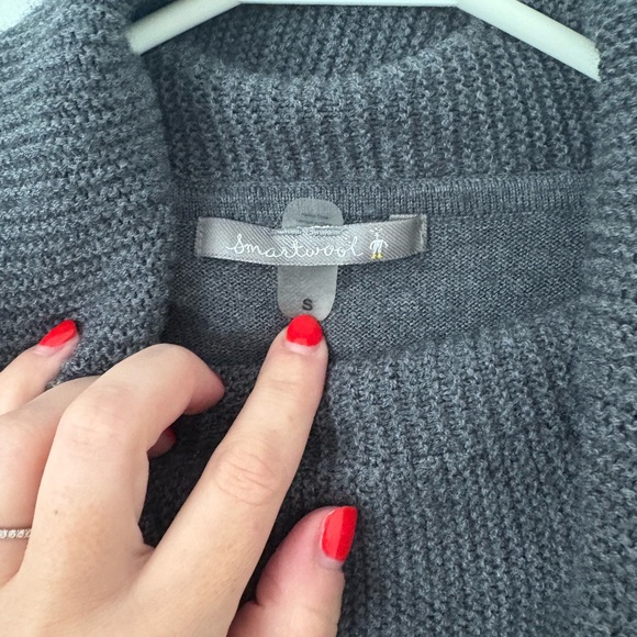 Smartwool Grey Minturn Drape Cowl Neck Merino Wool Taupe Sweater Size Small - Picture 3 of 8
